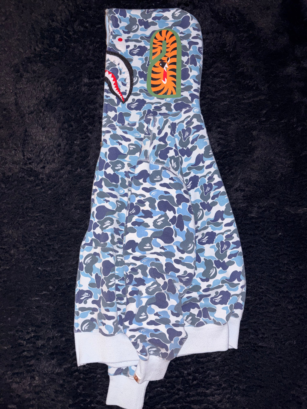Blue Camo BAPE Shark Zipup Hoodie