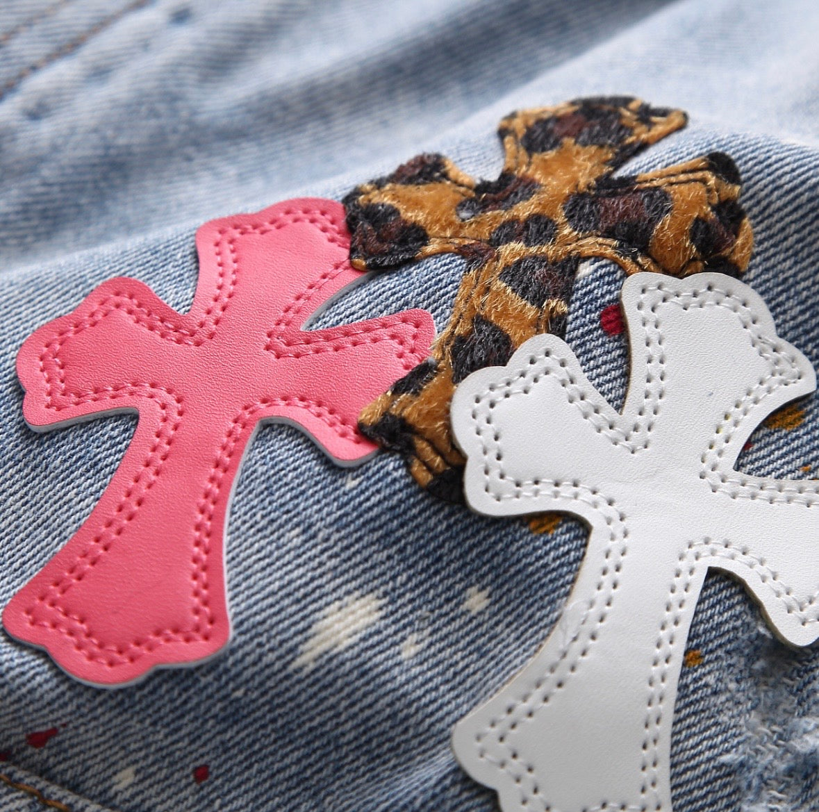 Multicolor Bleached-Washed Jorts