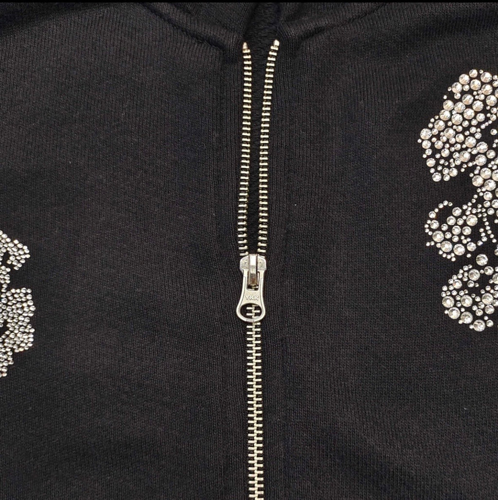 Black/Silver VVS Zip up Denim Tears Hoodie💎
