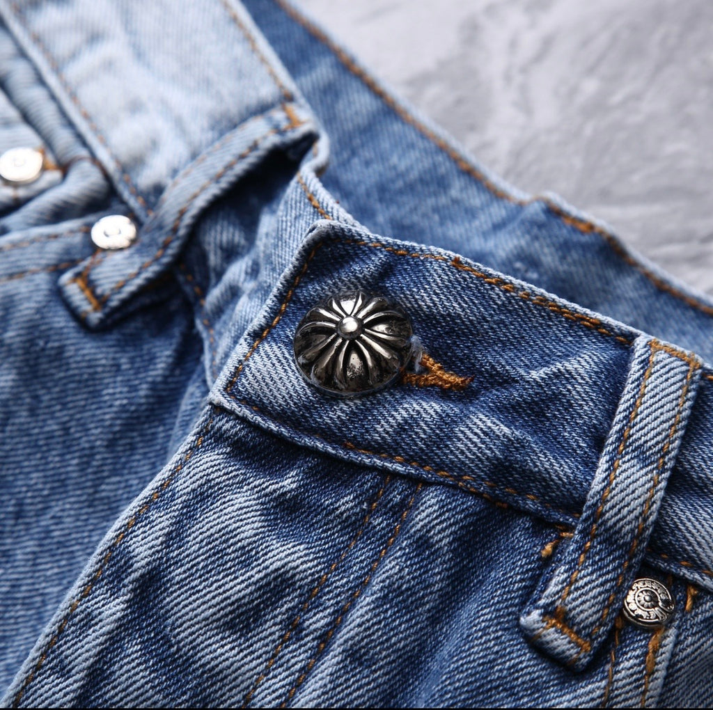 Bleached-Washed Patchwork Jorts