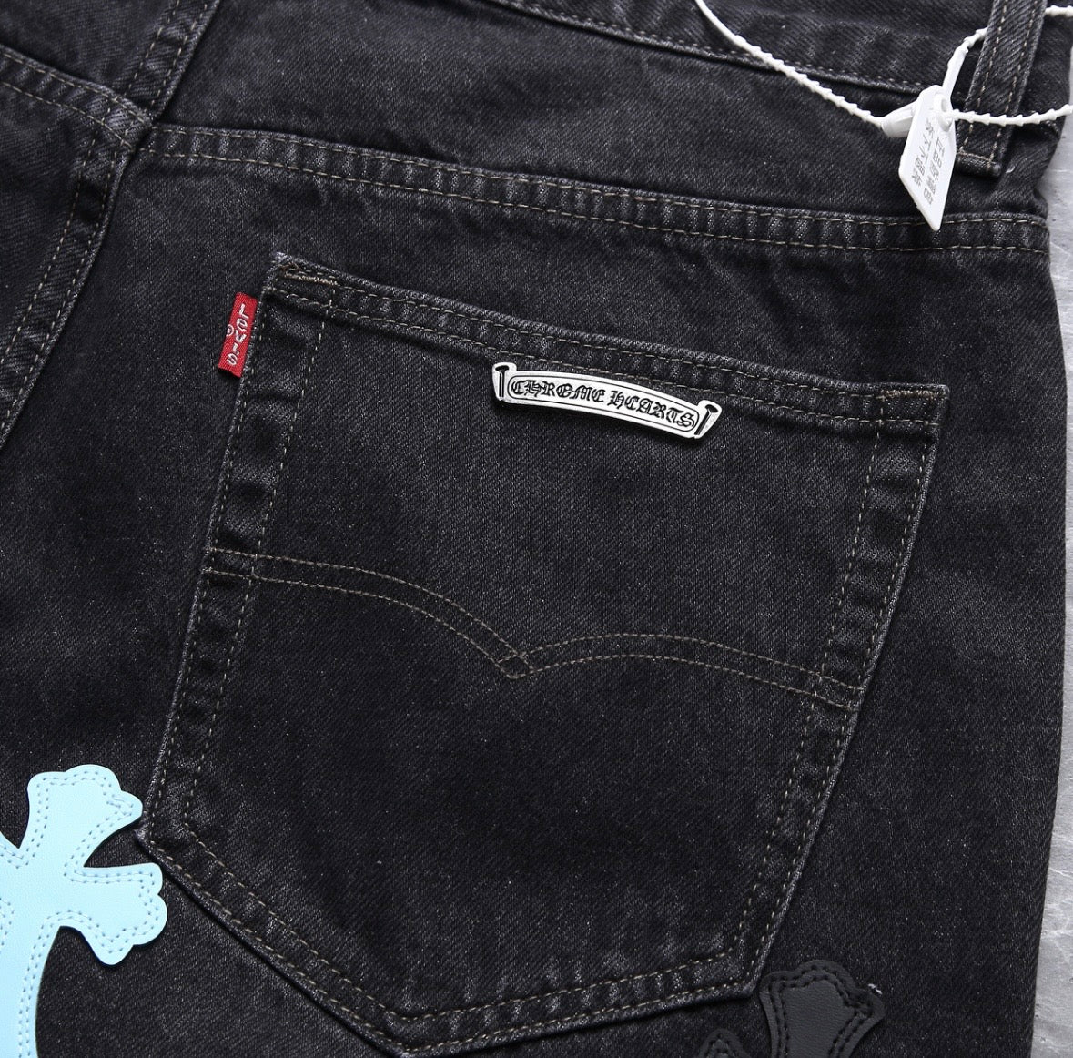 Black Multicolor Jorts