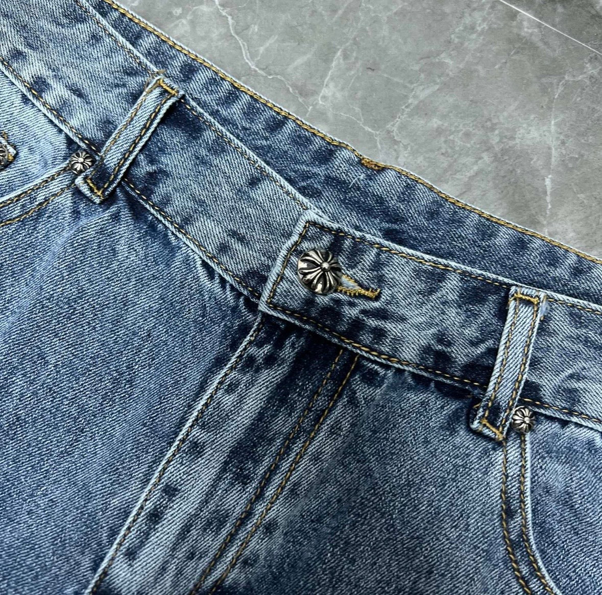 Black Cross Patchwork Jorts