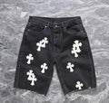Black White-Cross Patchwork Jorts