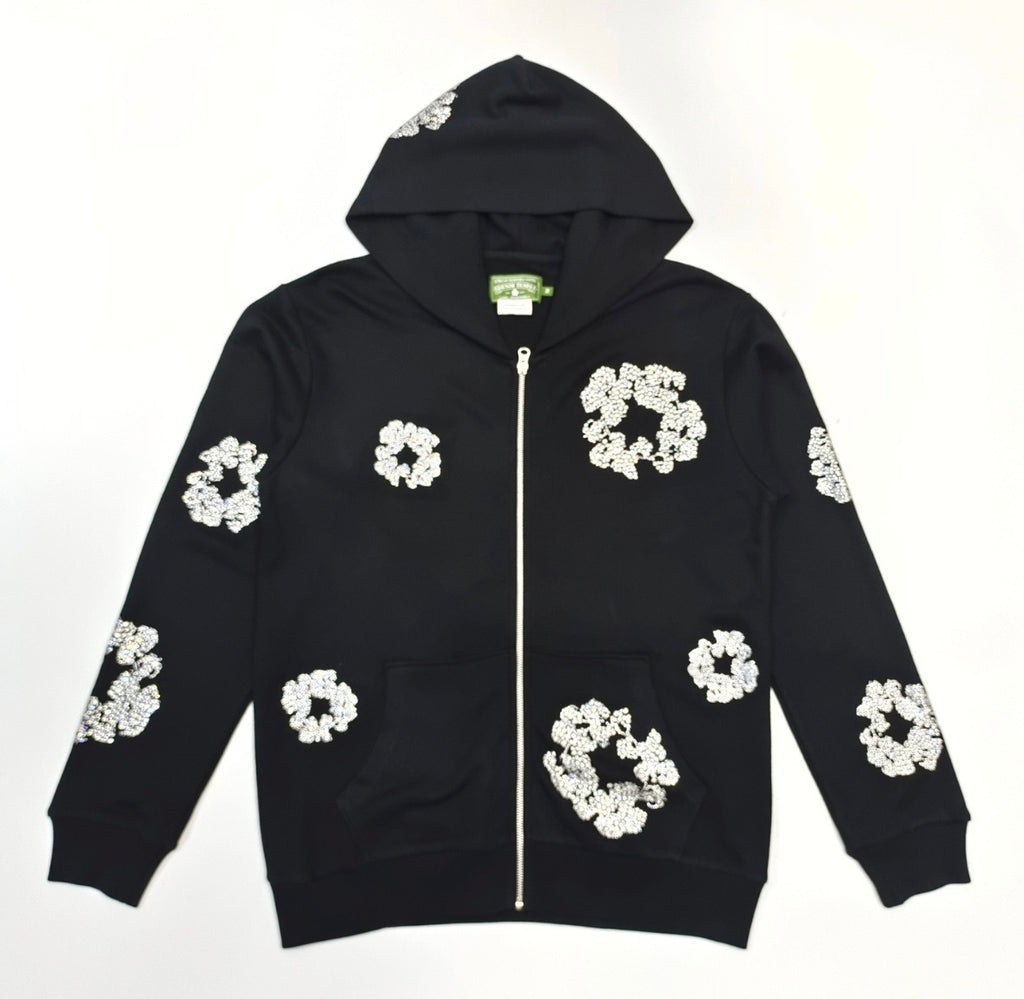Black/Silver VVS Zip up Denim Tears Hoodie💎