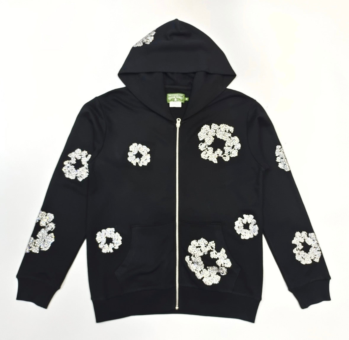 Black/Silver VVS Zip up Denim Tears Hoodie💎