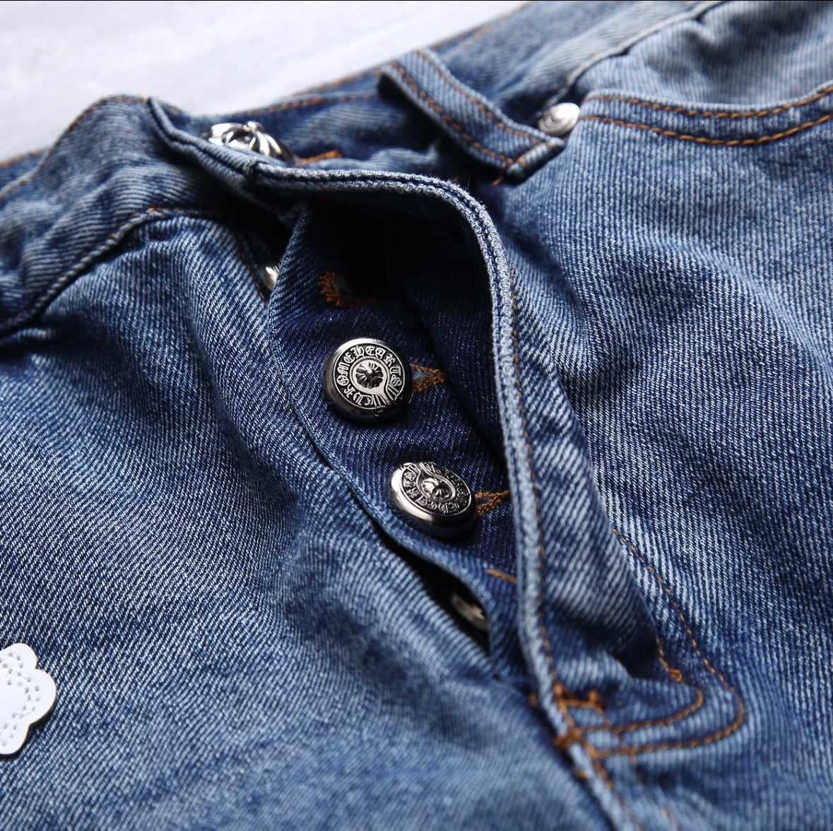 White Cross Patchwork Jorts
