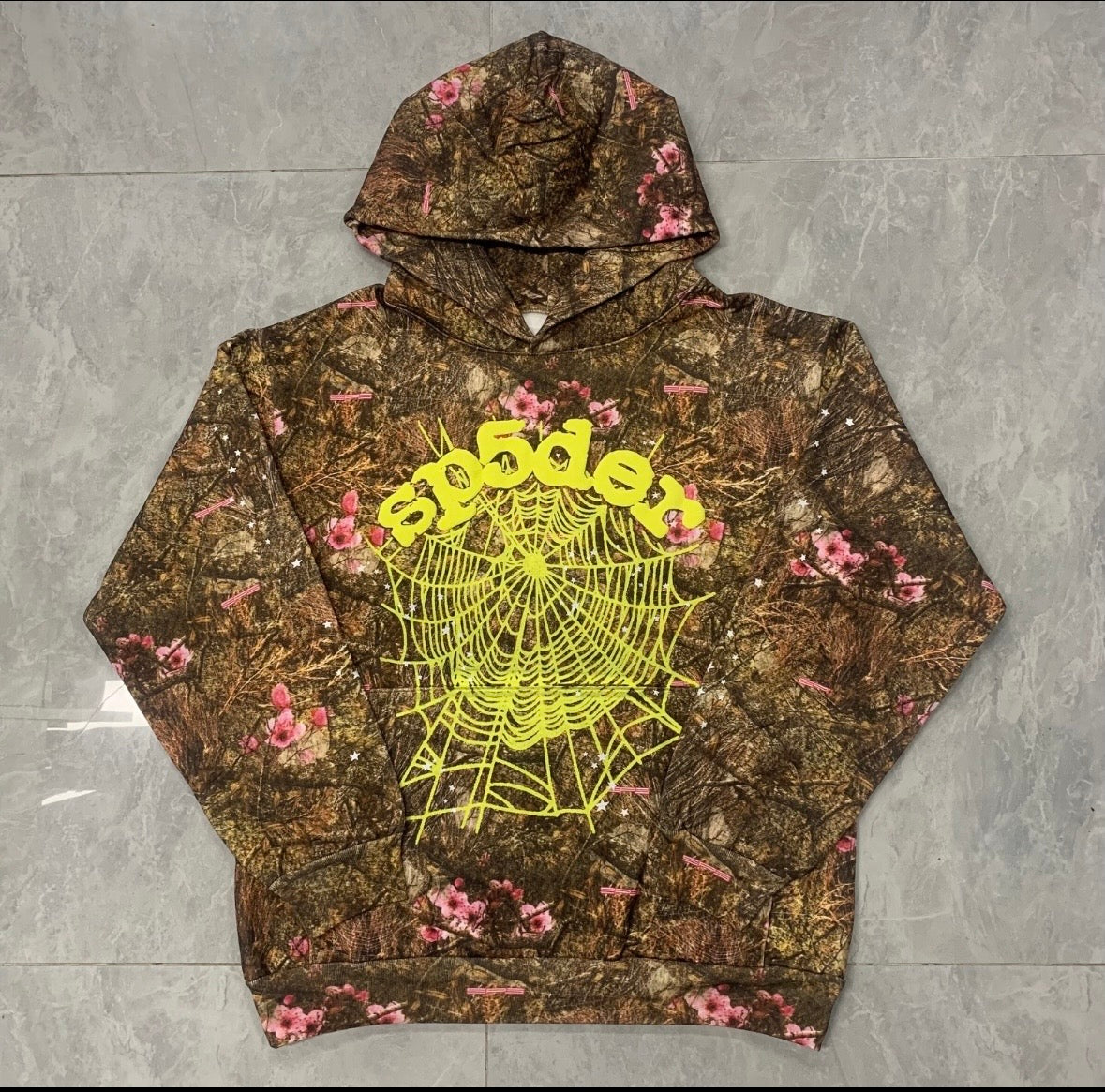 Camo/Pink Flowers SP5DER hoodie