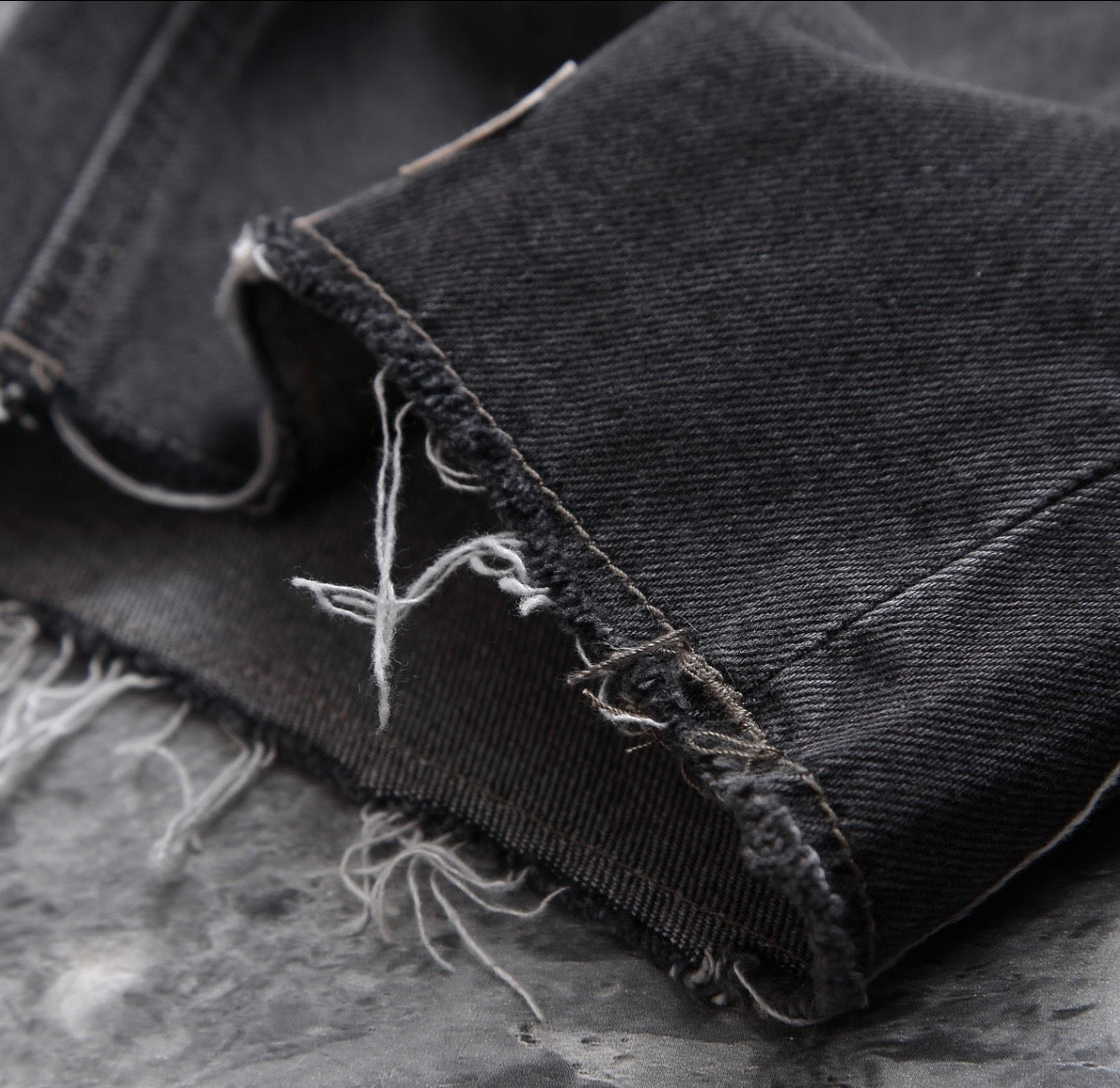 Black White-Cross Patchwork Jorts